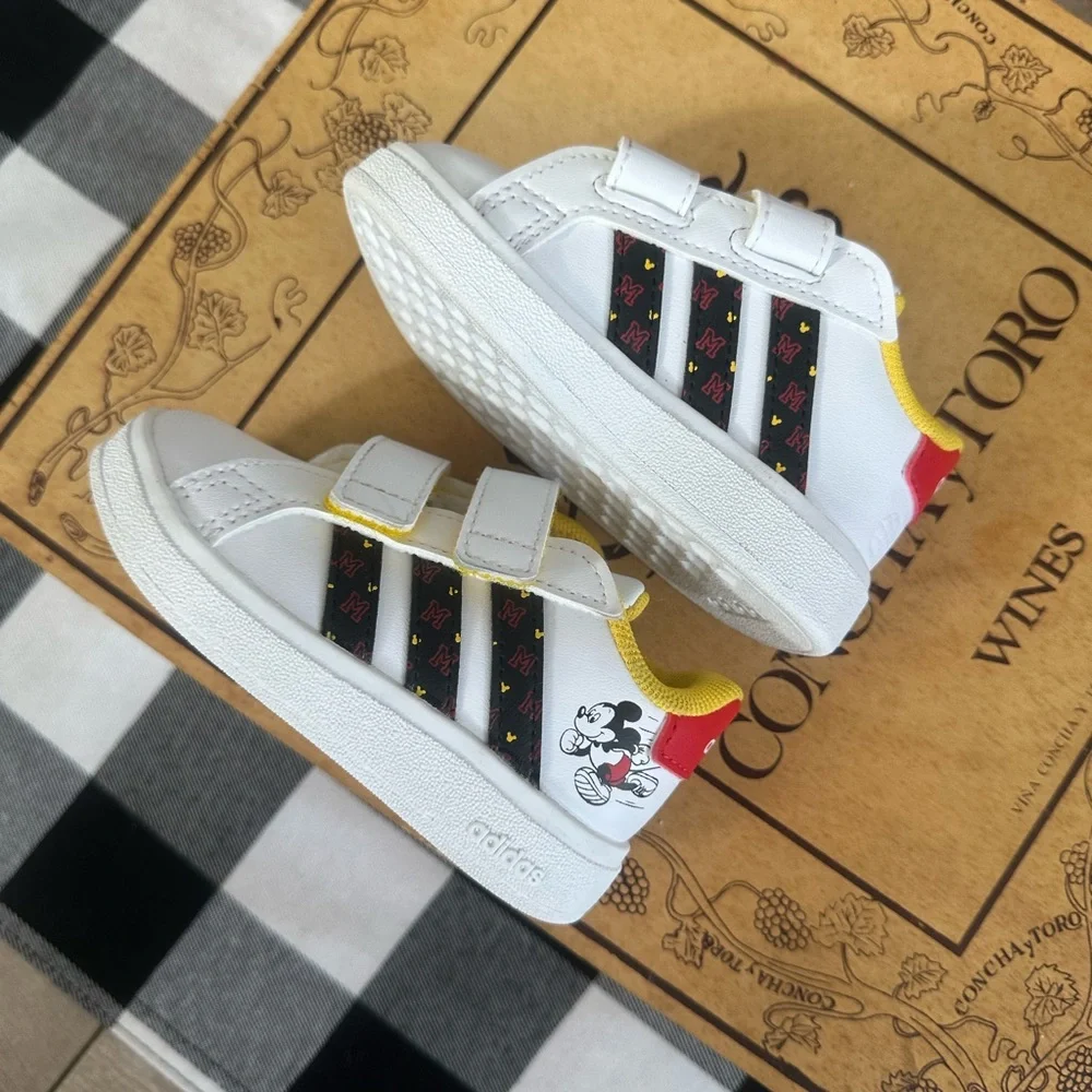 Adidas Kids White and Yellow Mickey Mouse Sneakers - Picture 11 of 16